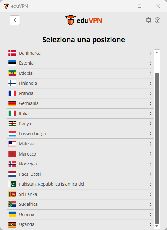 Scelta del server federato